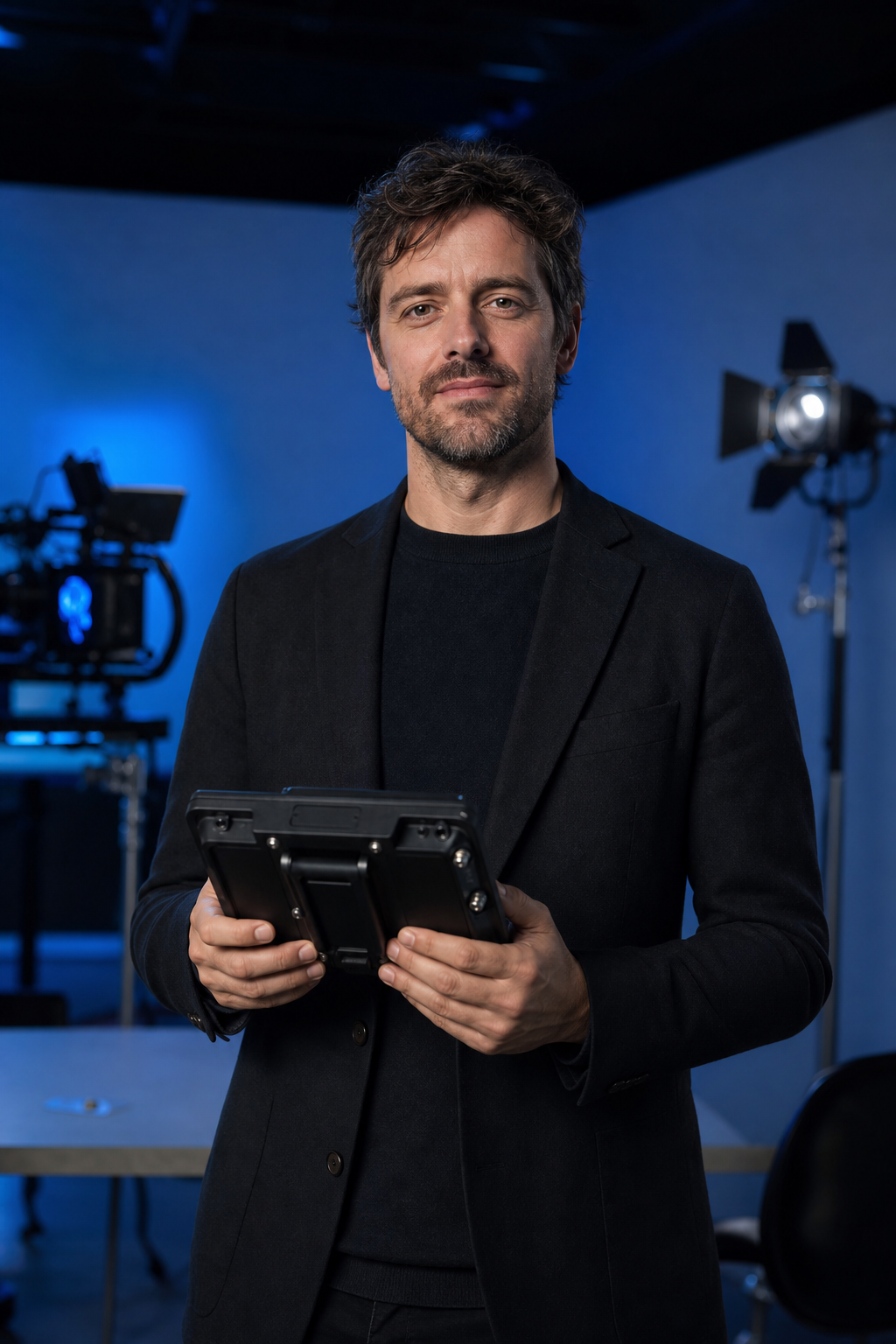 Julien Lefèvre, fondateur de Cadrage, sur un plateau de tournage